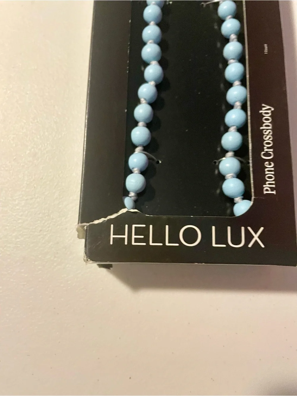 NWT Hello Lux Blue Beaded Phone Crossbody Strap Universal Chain Lanyard